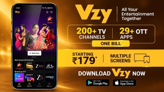 Vzy Launches Linear TV Streaming With 200+ Live Channels and 29+ OTT Platforms - Check Plans and Pricing